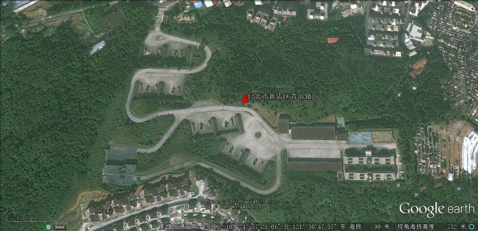 谷歌地图上的台湾爱国者导弹基地。