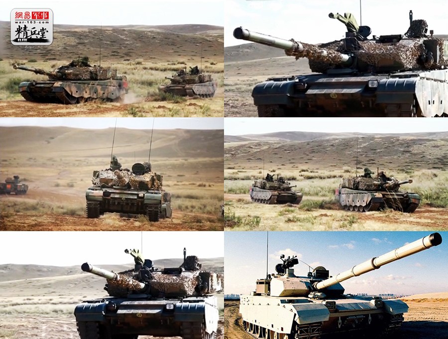 21世纪进入第一个十年后不久，被称为“三代半”坦克的99A主战坦克设计定型，首批试装备在我军著名的“万岁军”，北京军区第38集团军某部，并在本次“和平使命-2014”演习中首次亮相。请注意最下角的VT-4坦克与99大改之间的区别。