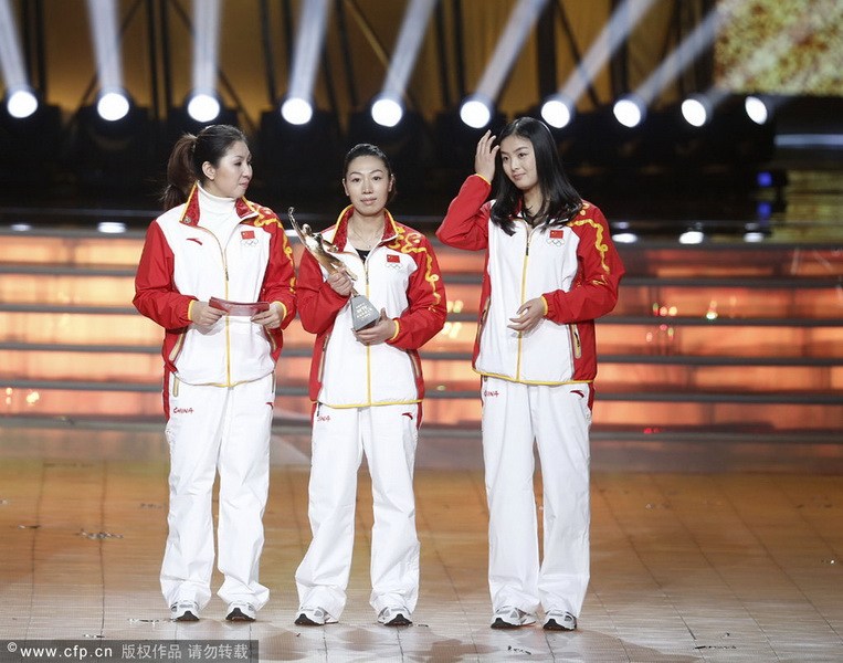 2013年1月19日晚7点30分，“2012CCTV体坛风云人物”颁奖盛典在国家体育馆举行。孙杨、叶诗文分获最佳男女运动员，姚明获评委会大奖。