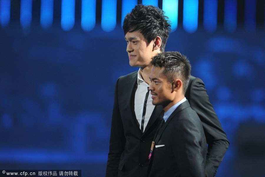 2013年1月19日晚7点30分，“2012CCTV体坛风云人物”颁奖盛典在国家体育馆举行。孙杨、叶诗文分获最佳男女运动员，姚明获评委会大奖。