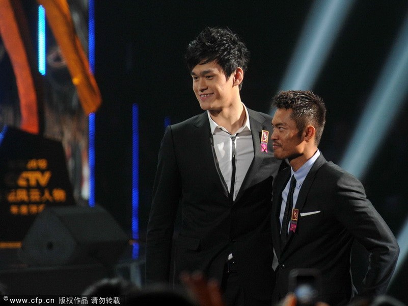 2013年1月19日晚7点30分，“2012CCTV体坛风云人物”颁奖盛典在国家体育馆举行。孙杨、叶诗文分获最佳男女运动员，姚明获评委会大奖。