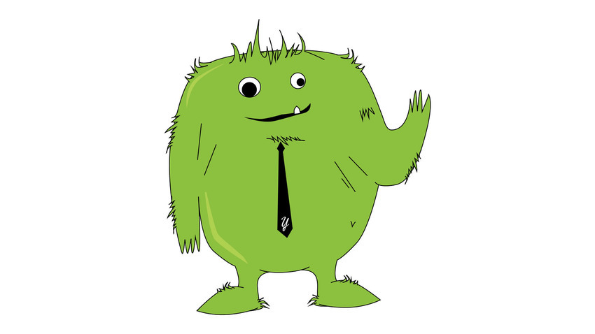 这只绿色的雪人是邮件追踪工具Yesware的吉祥物，据设计者依琳•安妮(Eileen Ani)的话来说，这代表了该公司“友好但有些古怪”的公司文化。