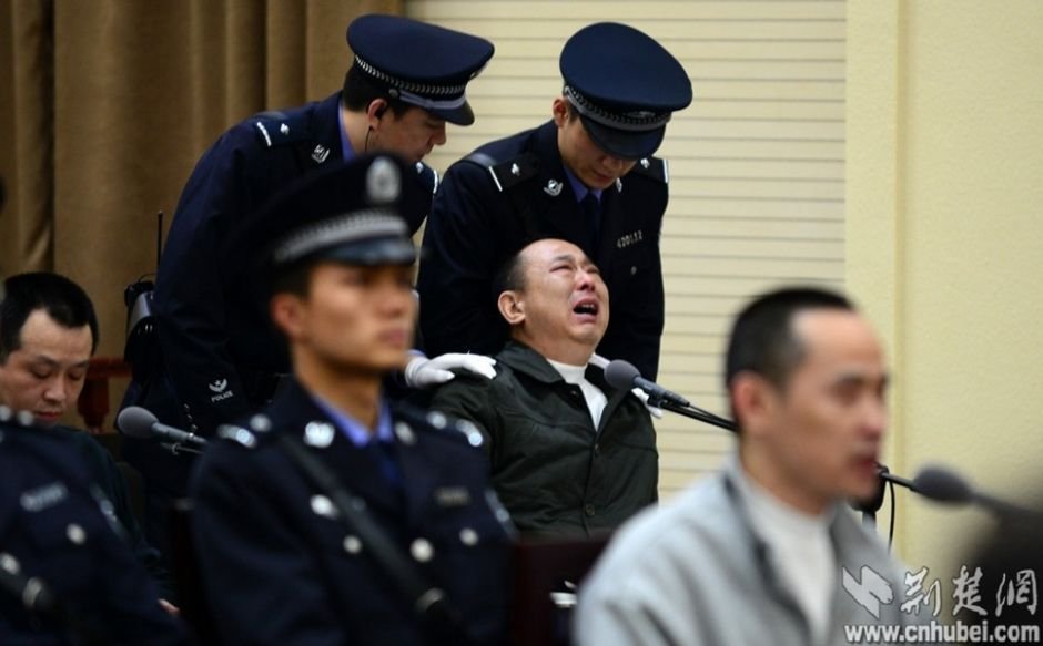 刘汉庭上情绪失控。图片来源：荆楚网