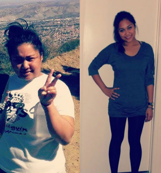 走红网络的减肥前后对比照。